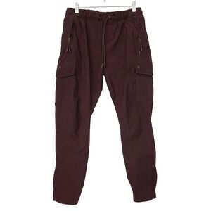 Fried‎ Denim Men's Cargo Joggers Nylon Stretch Casual Everyday Burgundy M
